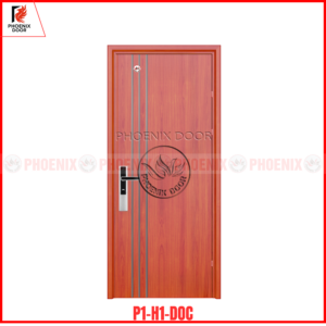 CỬA THÉP VÂN GỖ P1-H1-( THOÁNG KÍNH, NAN CHỚP, PANO )