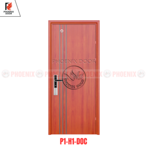 CỬA THÉP VÂN GỖ P1-H1-NGANG( THOÁNG KÍNH, NAN CHỚP, PANO )