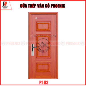 CỬA THÉP VÂN GỖ P1-H3( THOÁNG KÍNH, NAN CHỚP, PANO )